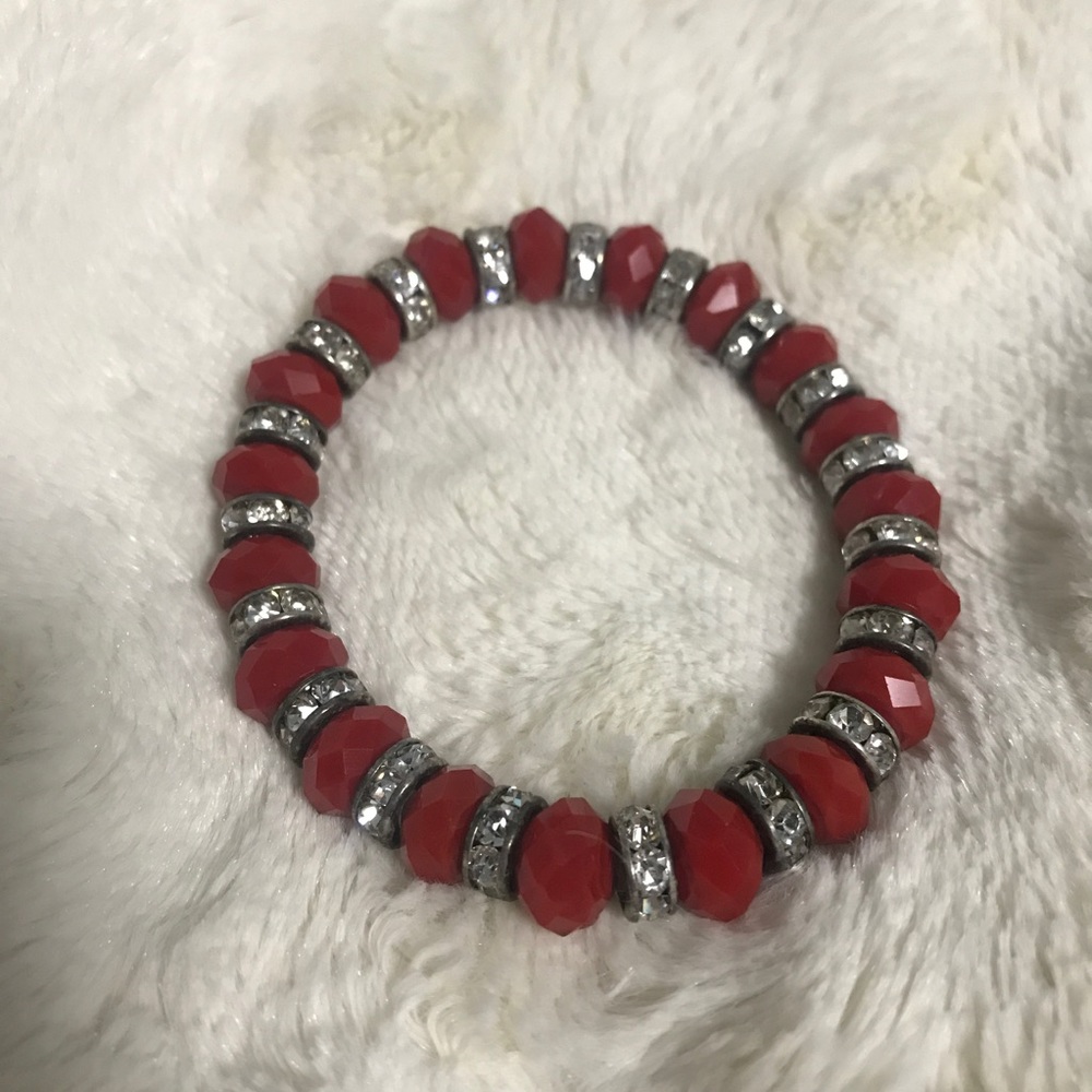 Red beaded bracelet